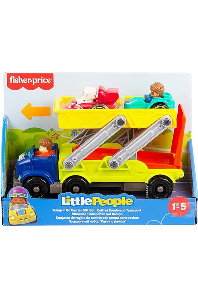 FISHER PRICE Little People children's toy - Truck with ramp and 2 cars