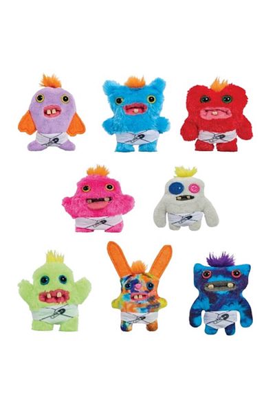 victiny Fuggler Plush Toy, Colored Monster with Ugly Teeth, 10cm, Set with 1 Surprise Toy from 8 Mod