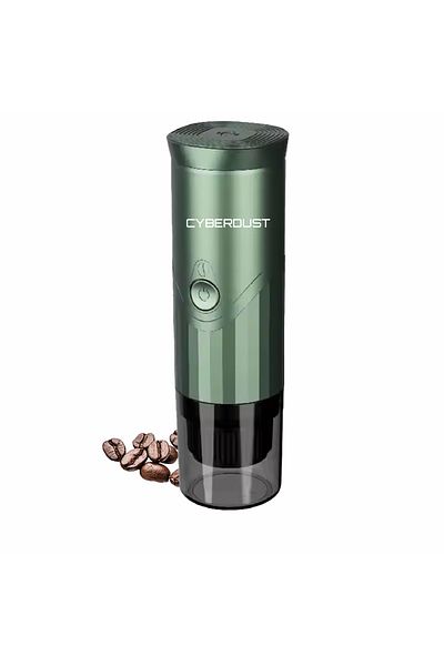 CYBERDUST Minipresso CYBERDUST, Espressor Portabil Verde, Compatibil Cafea Macinata si Capsule Universale B