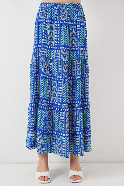 Bigdart Women's Patterned Long Skirt 8053 - Saks