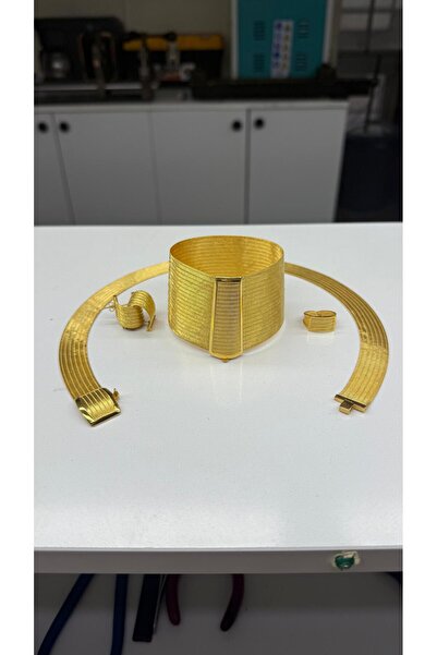 ÇAĞDAŞ GOLD TRB 19-7 Sıra Trabzon Hasır Seti Küpe Yüzük