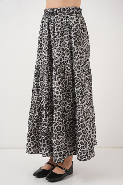 Bigdart Women's Patterned Long Skirt 8053 - Anthracite