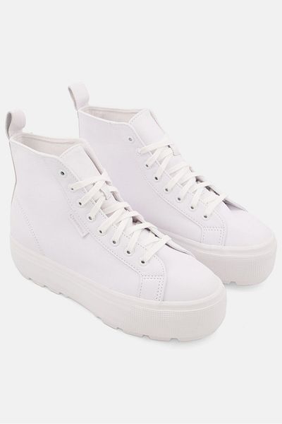 Superga حذاء رجالي 2705 برباط عالي الرقبة، أبيض