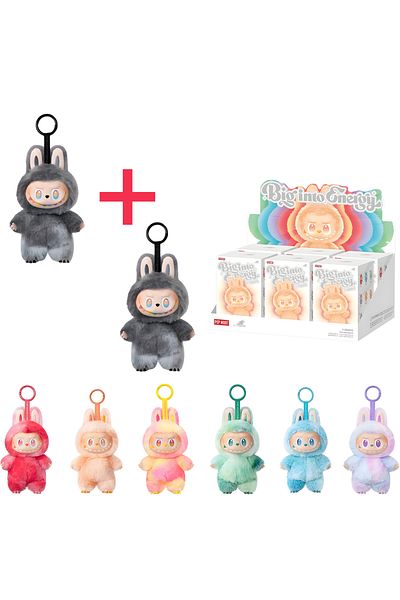Teno Plush Toy Labubu 1 + 1 Teno® Keychain, Pop Mart, Big Into Energy collection, 15-17 cm, multicolor