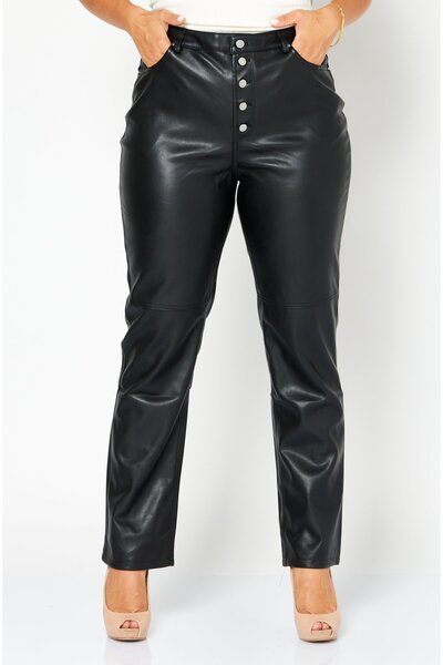 NA-KD Women Straight Leg Solid Cropped Pants, Black