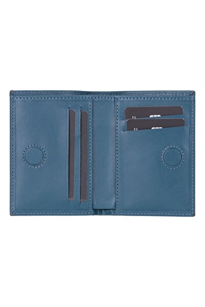 PLM Nigra Genuine Leather, Handmade Wallet Shaded Blue