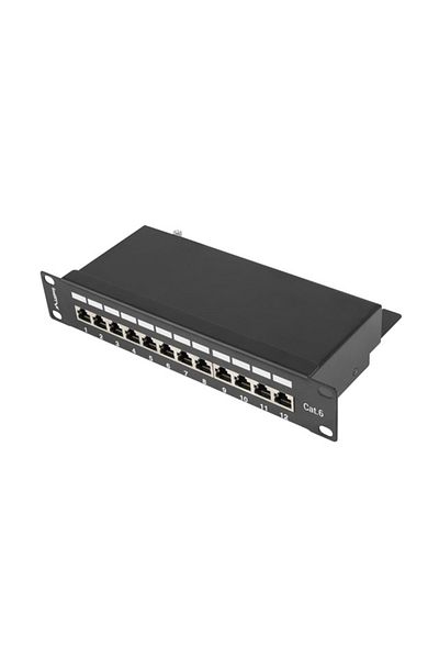 Lanberg Panou de Conexiuni Lanberg 12 Porturi 1U Cat 6e Negru