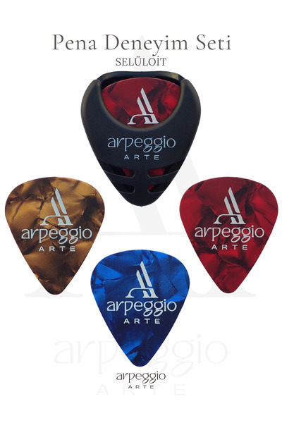arpeggio ARTE Gitar Pena Deneyim Seti – 3 Selüloid Pena - 5 Damla Pena - Pena Şarjörü Hediyeli