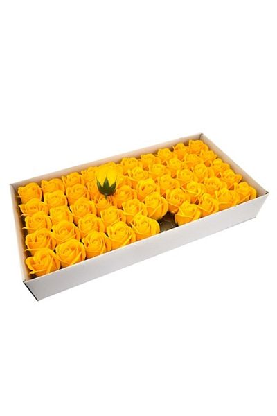 Rose Set trandafiri sapun parfumati, cutie 50 buc, galben