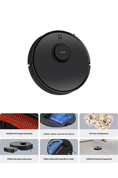 Xiaomi S10T Premium Akıllı Robot Süpürge 8000Pa Güç, Haritalama ve Otomatik Saç Temizleme