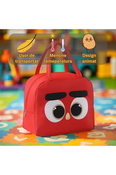 Tim Cooler Bag, Cartoon Pattern, Portable for Kids, Oxford Canvas, 22x14x19 cm,