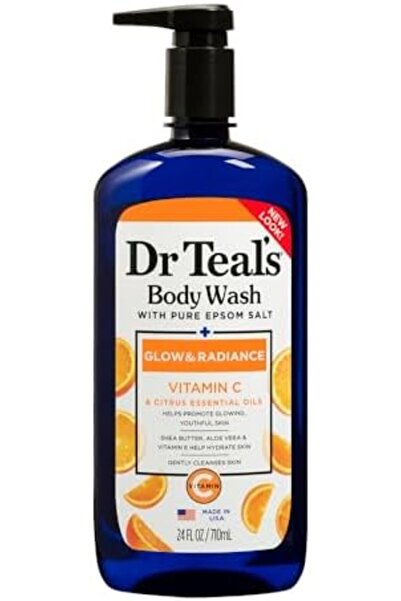 Dr Teals غسول الجسم بملح إبسوم من دكتور تيلز - فيتامين سي وزيوت الحمضيات، 710 مل