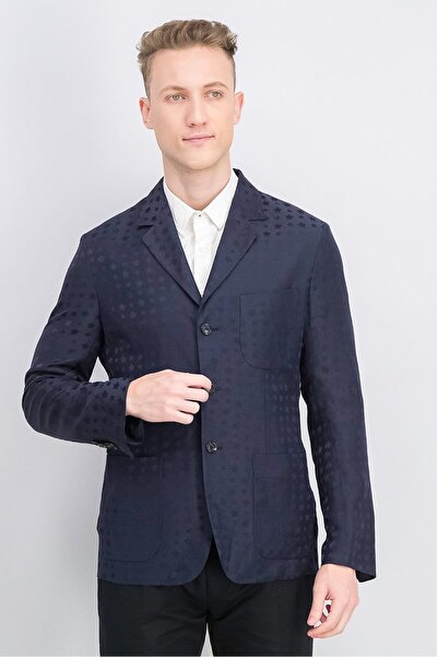 Paul Smith Men Regular Fit All Over Print Suit Jacket, Navy