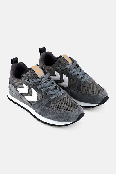 hummel Kids Boy Thor Lace Up Micro Suede Outdoor Shoes, Dark Grey