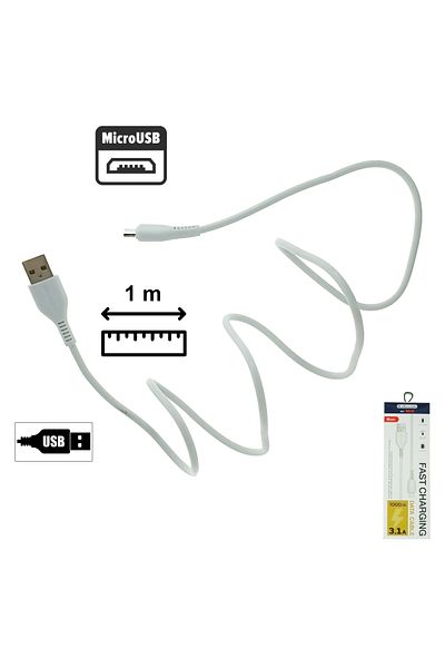 OEM Cable With Male Usb-a To Male Microusb Connectors, 3.1a, Length 100cm, Jellico KDS-30 64120