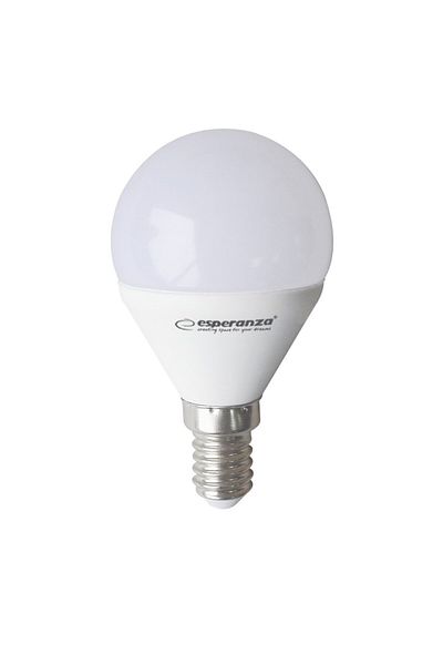 ESPERANZA Classic LED Bulb E14 G45, Ell152, 6w, 3000k, 580lm, 220v, Energy Class A