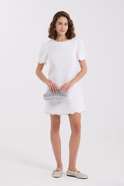 NOK İSTANBUL Shine Bright 100% Linen Dress White