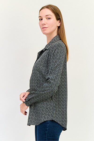 Brave Soul Women Spread Collar Long Sleeves Allover Print Shirt, Multicolor