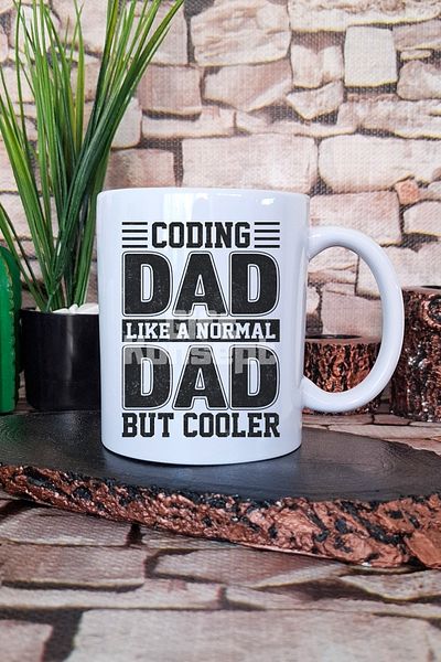 giftkonsept Coding Dad Cooler Printed Software Engineer Gift Printed Tea Coffee Presentation Mug Cup