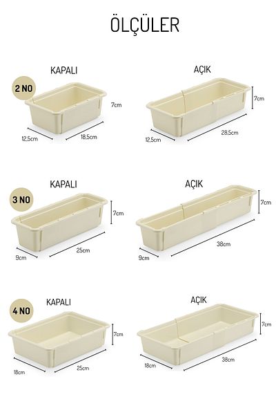 Nandy Home 7-частичен регулируем органайзер за чекмеджета MiniMax с плъзгащи се ...чекмеджета
