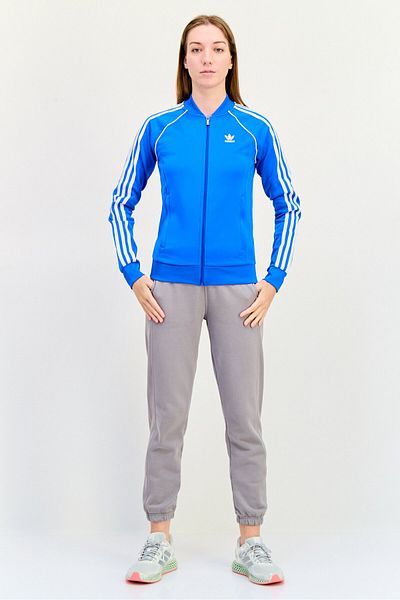 adidas Women Sportswear Fit Outdoor Full Zip Sweatshirt, Blue