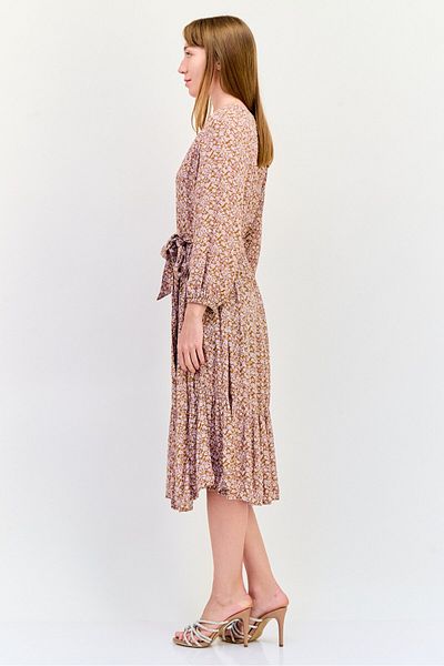 GAP Women Allover Print Belted Midi Dress, Multicolor