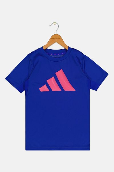 adidas Kids Boy Brand Logo Short Sleeve Training T-Shirt, Blue