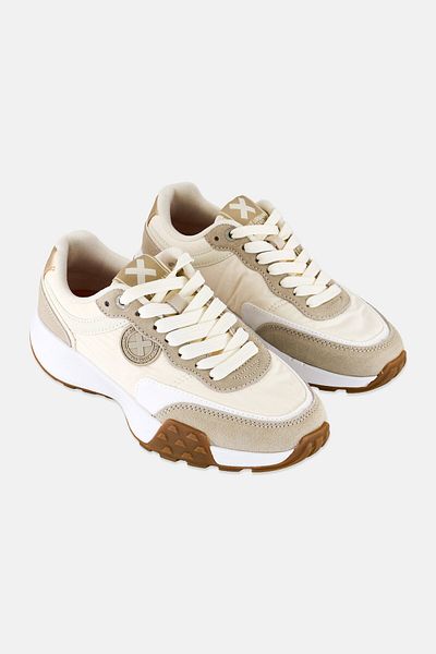 XTI Women Lace Up Sport Shoes, Beige