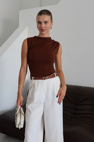 Mogi Butik Αμάνικη γυναικεία μπλούζα με λεπτομέρεια Sandy 3086