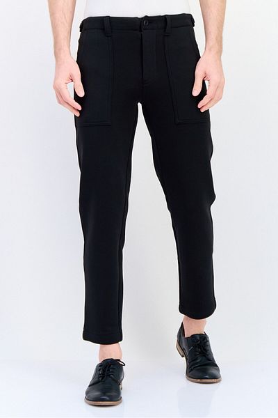 CELIO Men Regular Fit Solid Chino Pants, Black