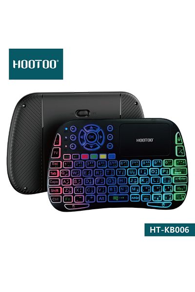 HooToo Wireless RGB Gaming Keyboard with Built-in Mouse, Supports All Devices, Works in Arabic and English - HT-KB006