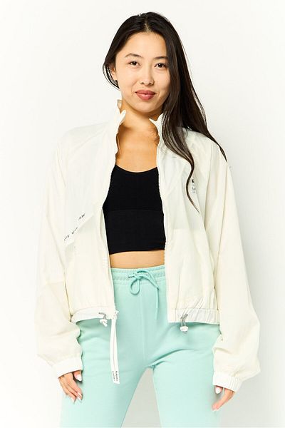 Lacoste Women Brand Logo Windbreaker Jacket, Off White