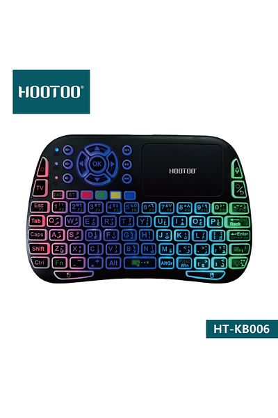 HooToo Wireless RGB Gaming Keyboard with Built-in Mouse, Supports All Devices, Works in Arabic and English - HT-KB006