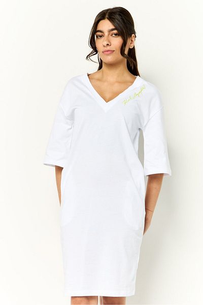 Karl Lagerfeld Women Embroidered Logo Mini Dress, White