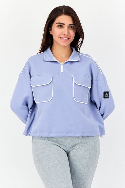 Giordano G-Motion Women Sportswear Fit Long Sleeves Outdoor Sweatshirt, Blue