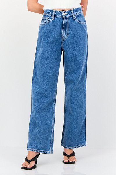 Tommy Hilfiger Women Regular Fit Washed Stretchable Jeans, Blue