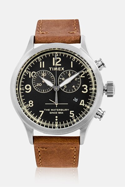 Timex Men T TW2R70900 Leather Analog Watch 42mm, Brown