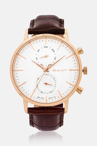 Gant Men G GWW11203 Analog Leather Watch 43 mm, Brown