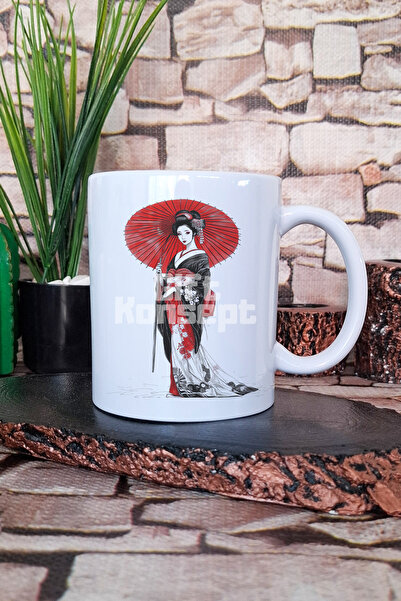 giftkonsept كوب كيمونو ياباني للفتيات مكون من 4 قطع مطبوعة على شكل مانغا هدية...