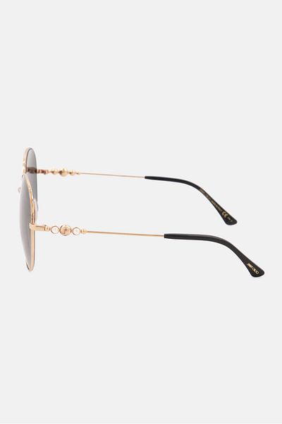 Jimmy Choo Women Birdie Round Sunglasses, Gold Combo