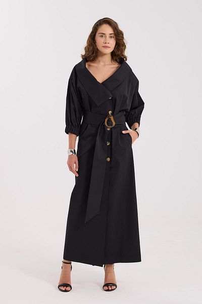 NOK İSTANBUL Lady Di 100% Koton Maxi Size Dress Black