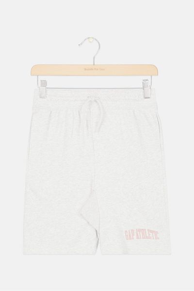 GAP Kids Boy Graphic Print Basic Short, Light Grey