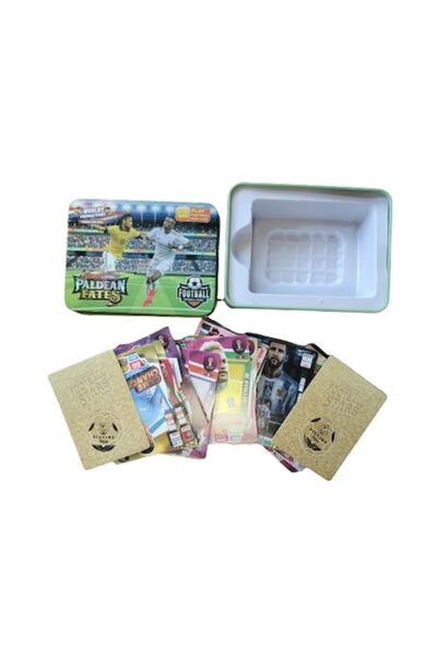 victiny Cartonașe de fotbal VICTINY în cutie metalică - 45 de cartonașe aleat...