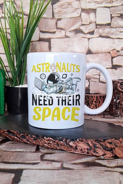 giftkonsept Astronauts Need Space 2 Printed Funny Astronaut Space Quote Gift Printed Mug Cup