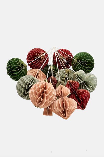 Tchibo 16 Pieces Christmas Tree Ornaments, Green Combo