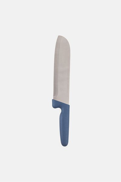 Catherine Malandrino Stainless Steel Santoku Knife, Slate Blue