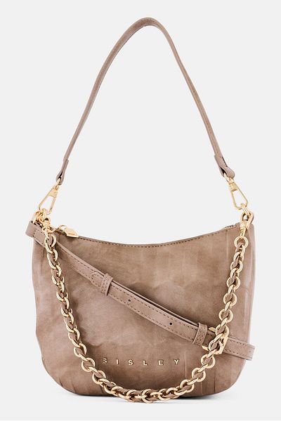 Sisley Women Brand Logo Shoulder Bag, Taupe