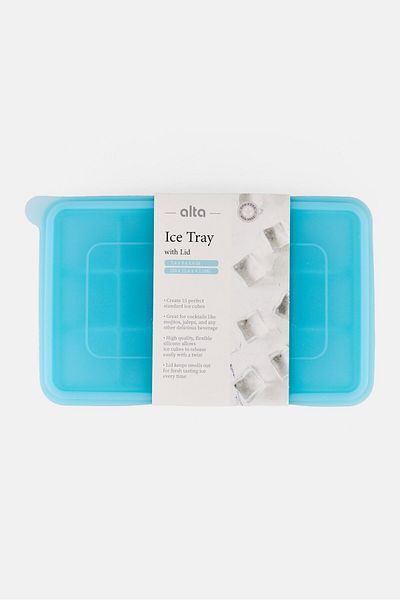 Alta Silicone Ice Tray With Lid, Blue