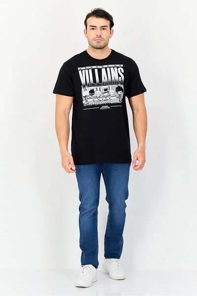 Funko Men Crew Neck Short Sleeve Graphic T-shirt, Black