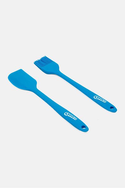 Oreo 2 Pcs Silicon Brush And Spatula Set, Blue